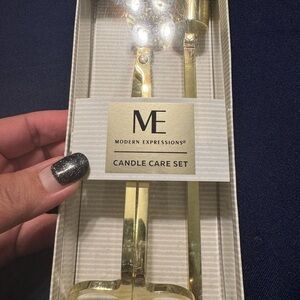 NIB Modern Expressions Gold Candle Care Set with Fast Shipping